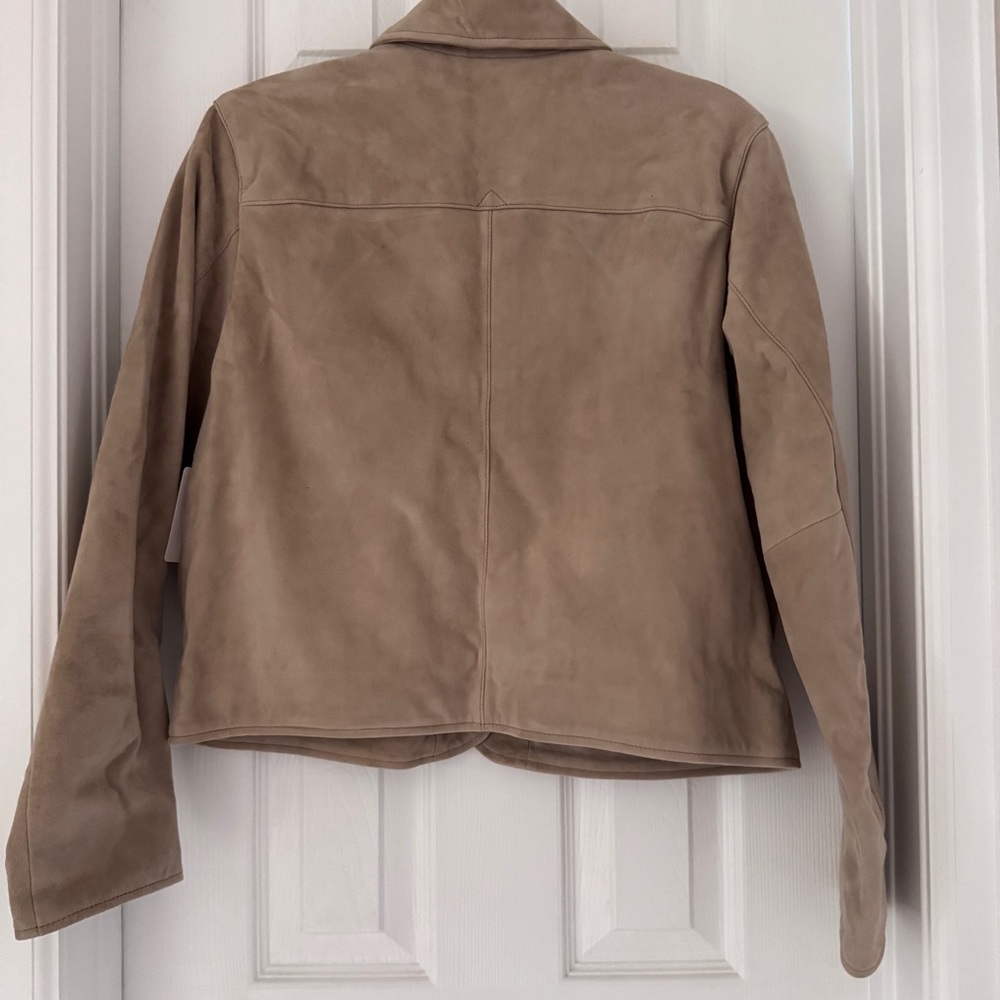 Lucky Brand Genuine Goat Suede Leather Jacket Tan Size M NWT - Picture 10 of 14